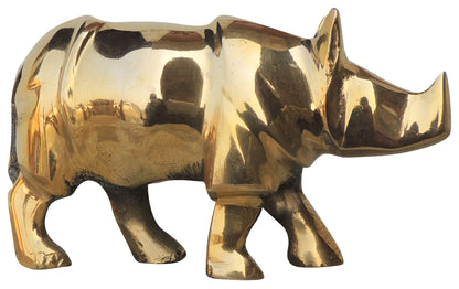 Brass Showpiece Rhino Gainda Genda Statue