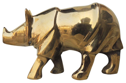 Brass Showpiece Rhino Gainda Genda Statue