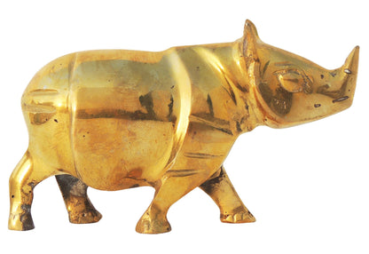 Brass Table Decor Showpiece Rhino Ganda Statue