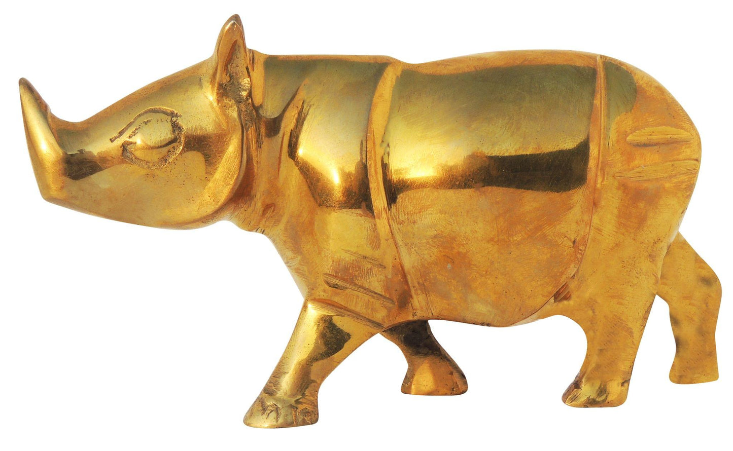 Brass Table Decor Showpiece Rhino Ganda Statue