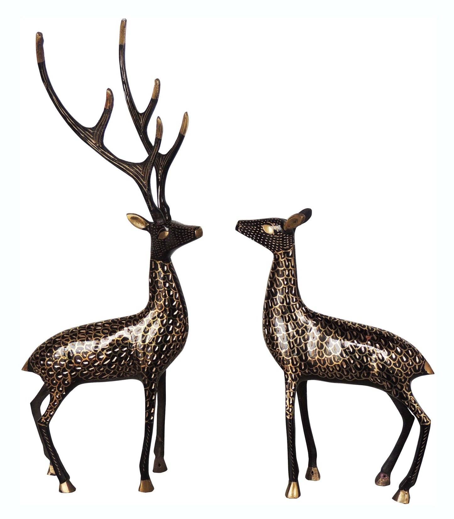 Brass Showpiece Deer Pair Statue