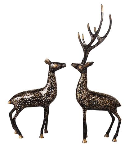 Brass Showpiece Deer Pair Statue