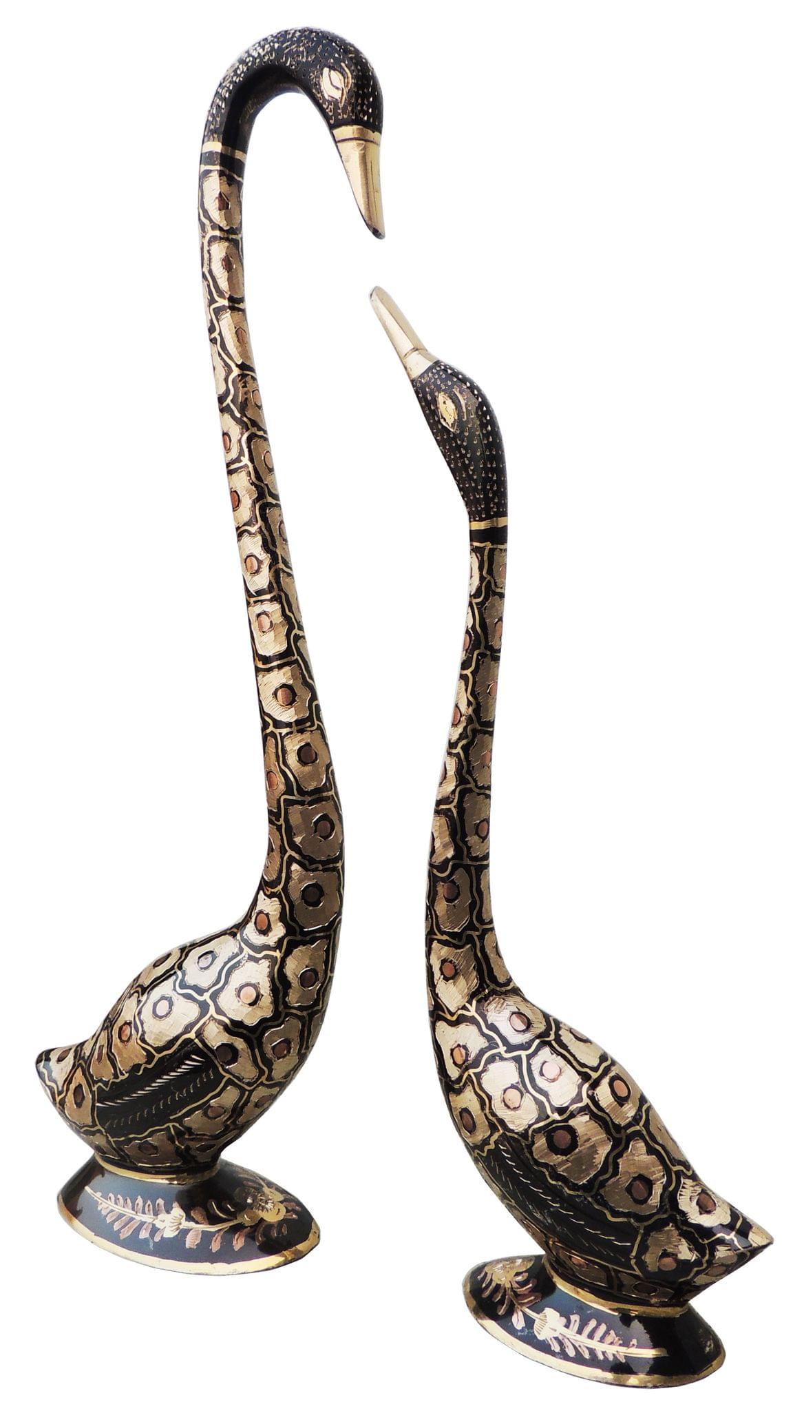 Brass Swan Saras Statue