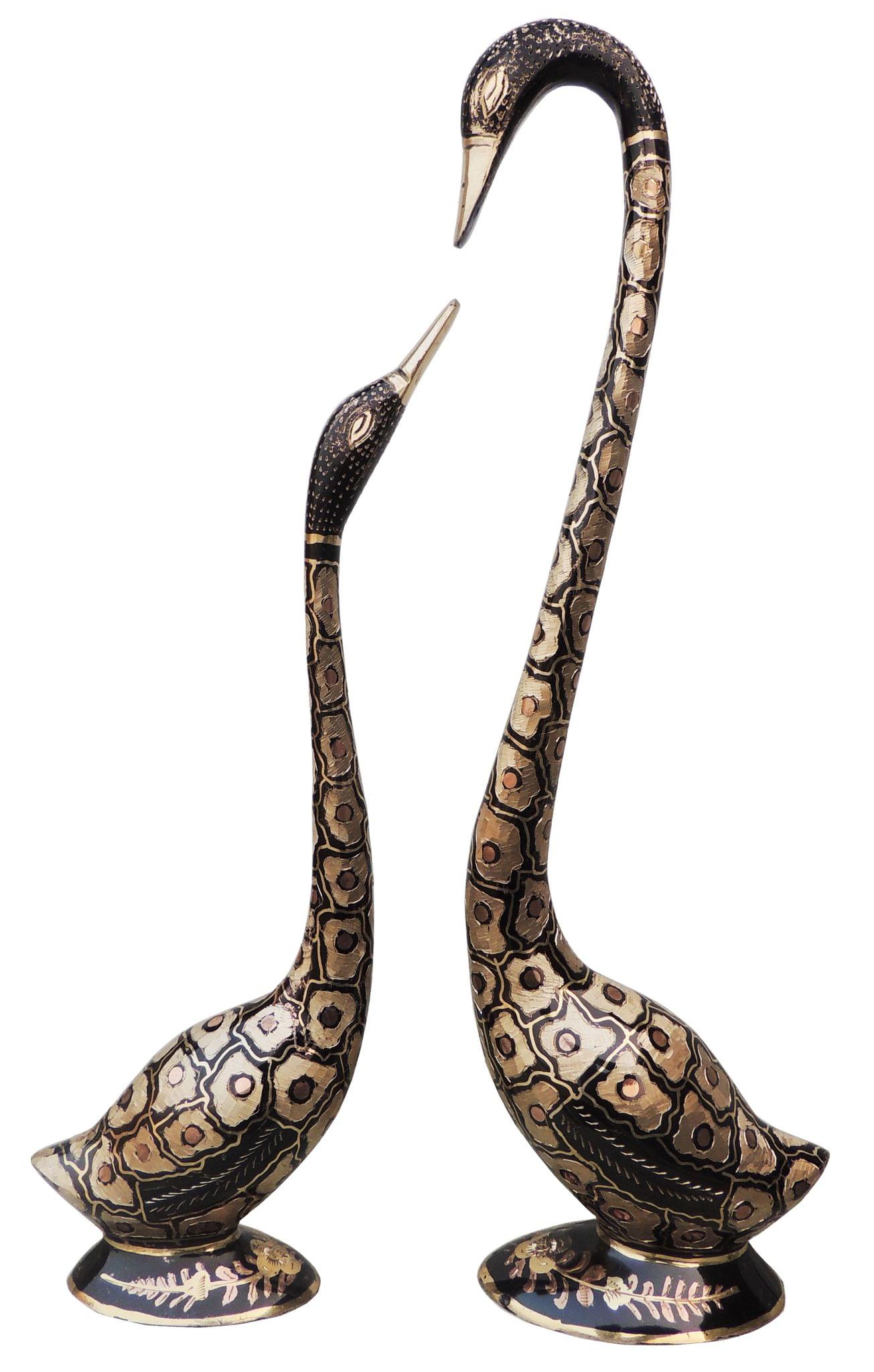 Brass Swan Saras Statue