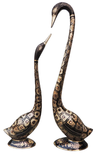 Brass Swan Saras Statue