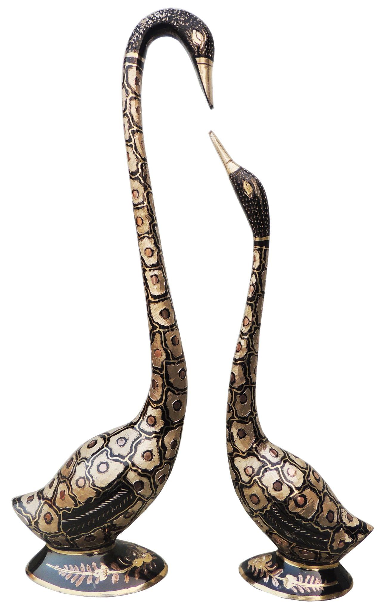 Brass Swan Saras Statue