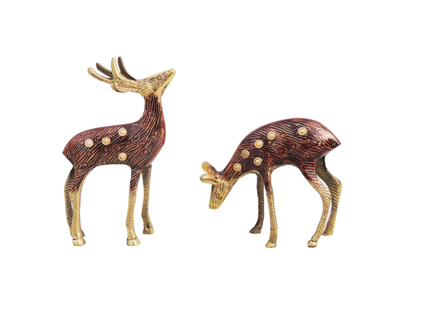 Brass Deer Pair Statue