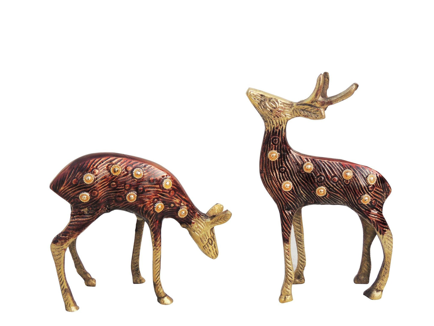 Brass Deer Pair Statue