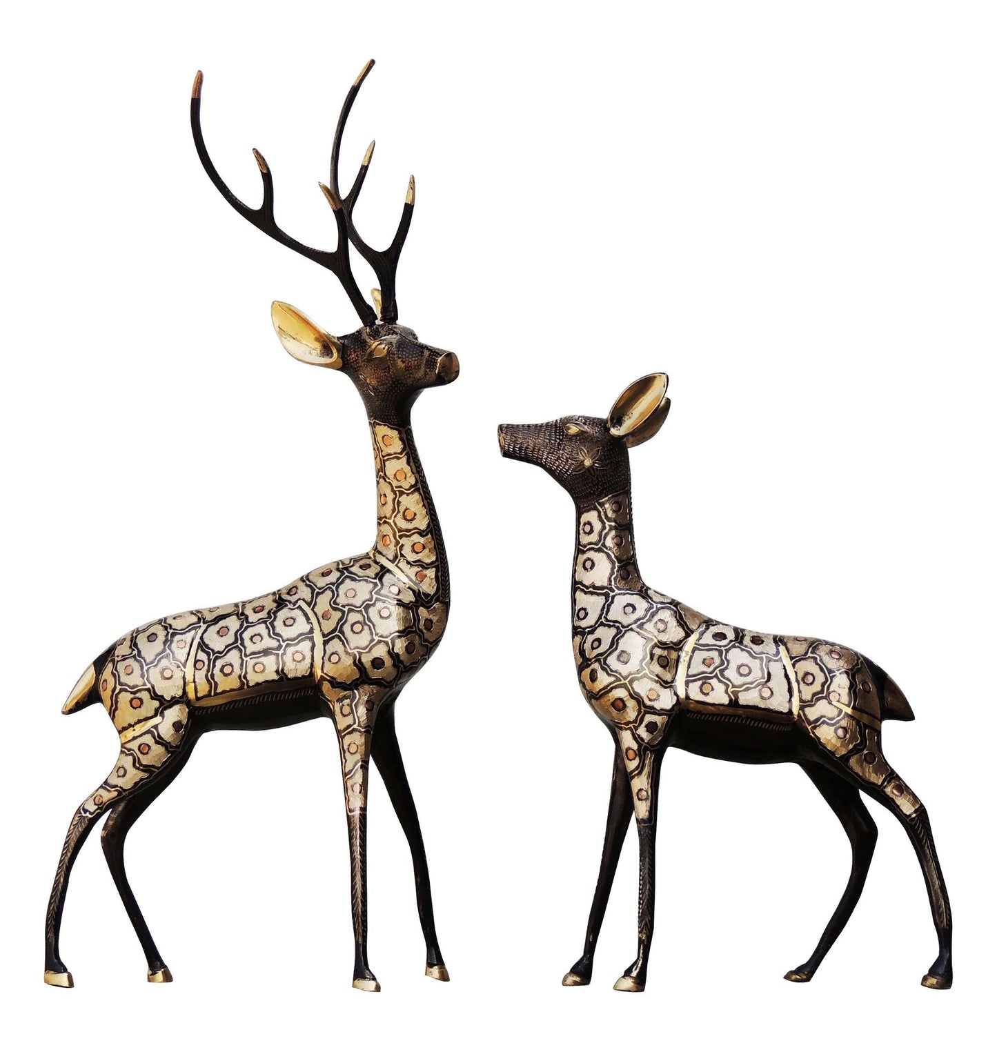 Brass Deer Pair Statue