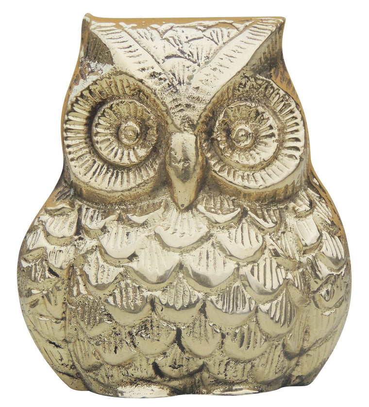 Brass Owl Ullu Statue