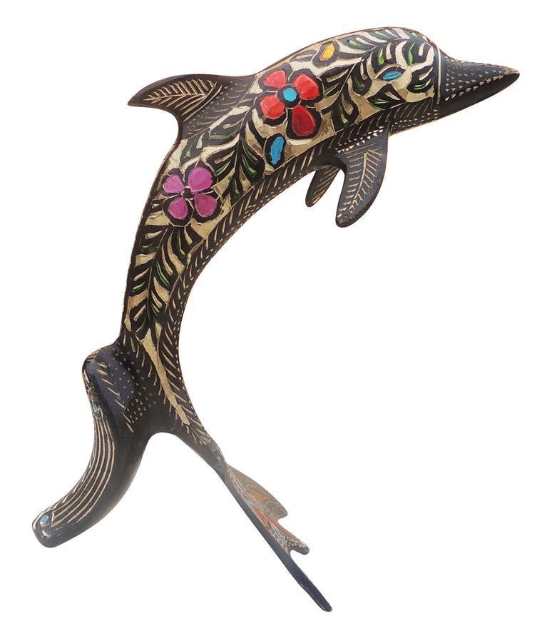 Brass Dolphin Statue