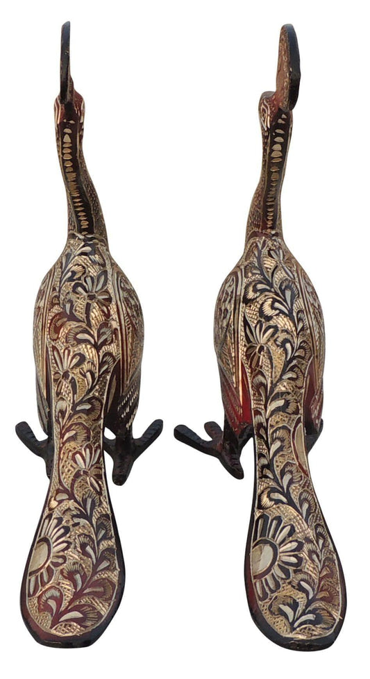 Brass Showpiece Peacock Pair Statue