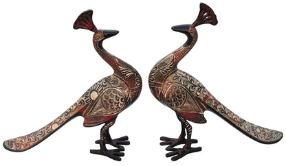 Brass Showpiece Peacock Pair Statue