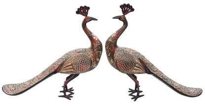 Brass Showpiece Peacock Pair Statue