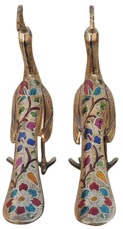 Brass Showpiece Peacock Pair Statue