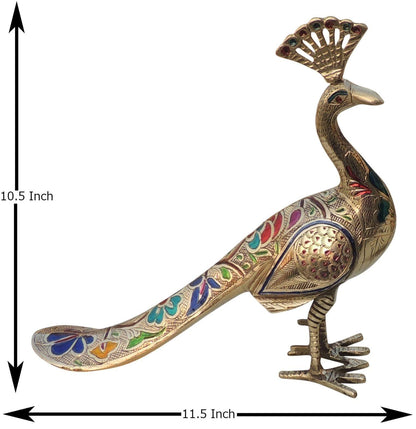 Brass Showpiece Peacock Pair Statue