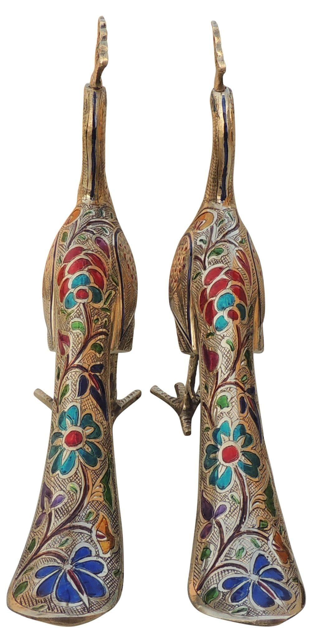 Brass Showpiece Peacock Pair Statue