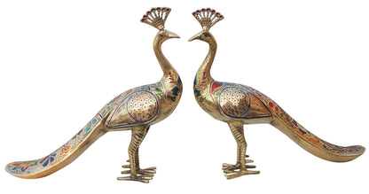 Brass Showpiece Peacock Pair Statue