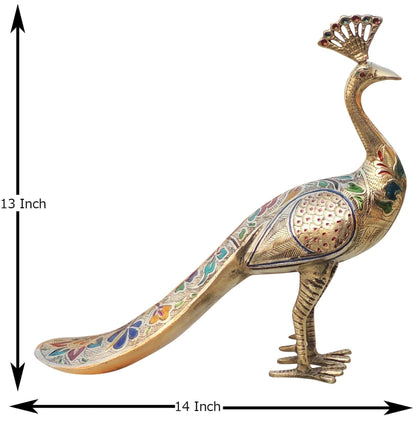 Brass Showpiece Peacock Pair Statue