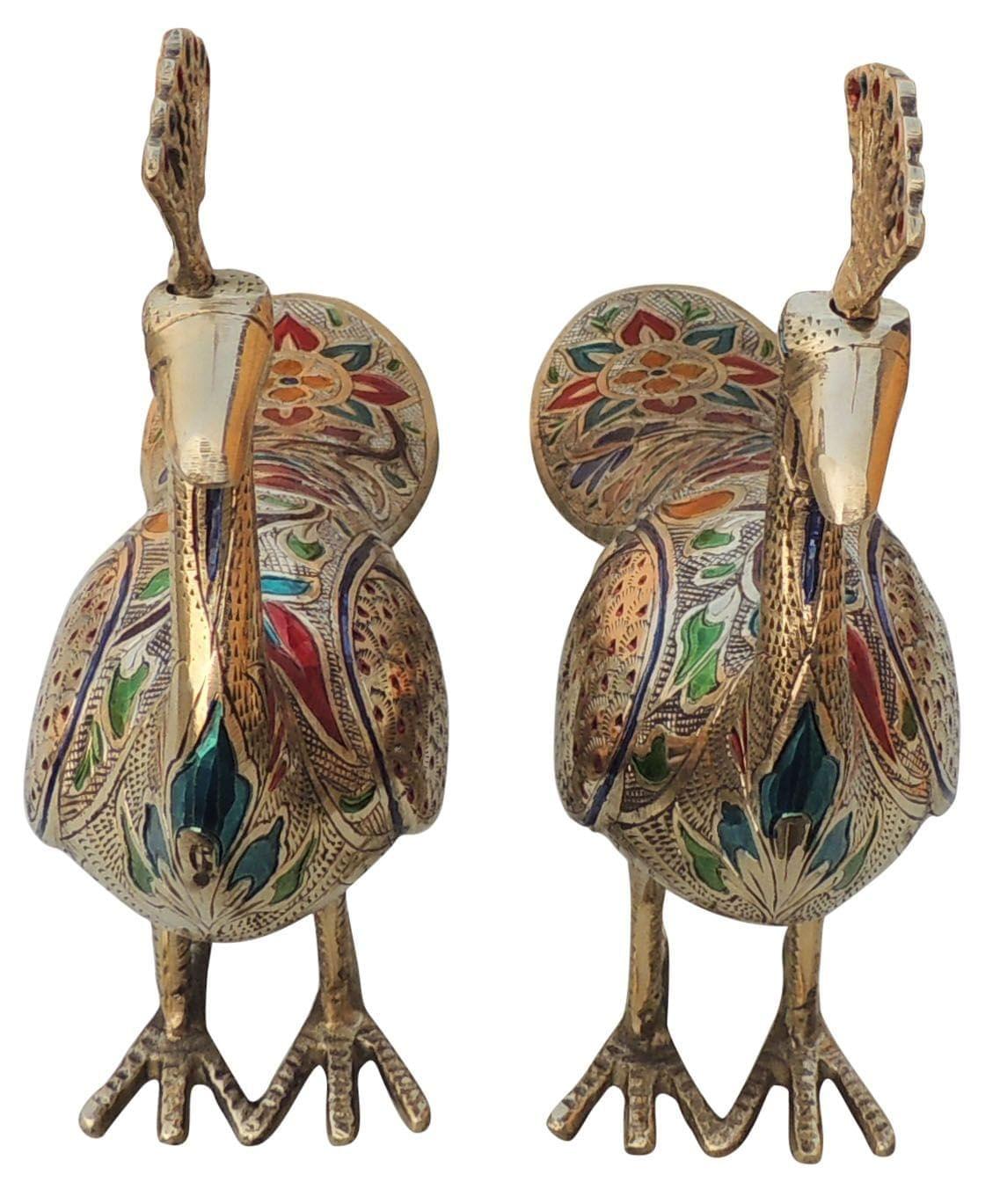 Brass Showpiece Peacock Pair Statue