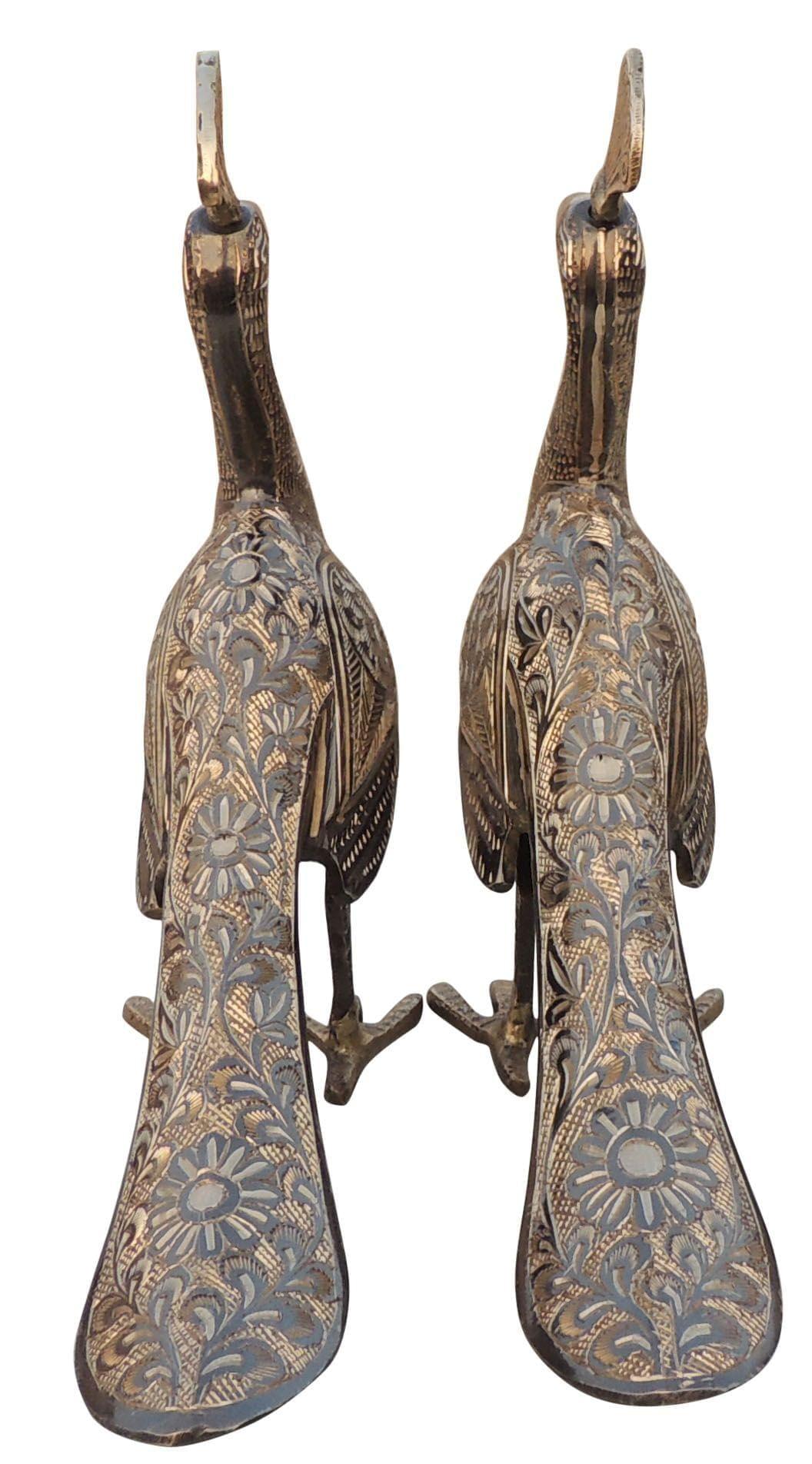 Brass Peacock Pair Statue