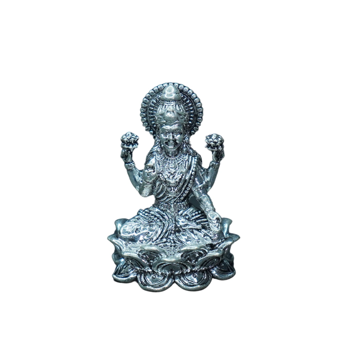 Mahita Collections Pure Silver Antique Lotus Laxmi 33.91g