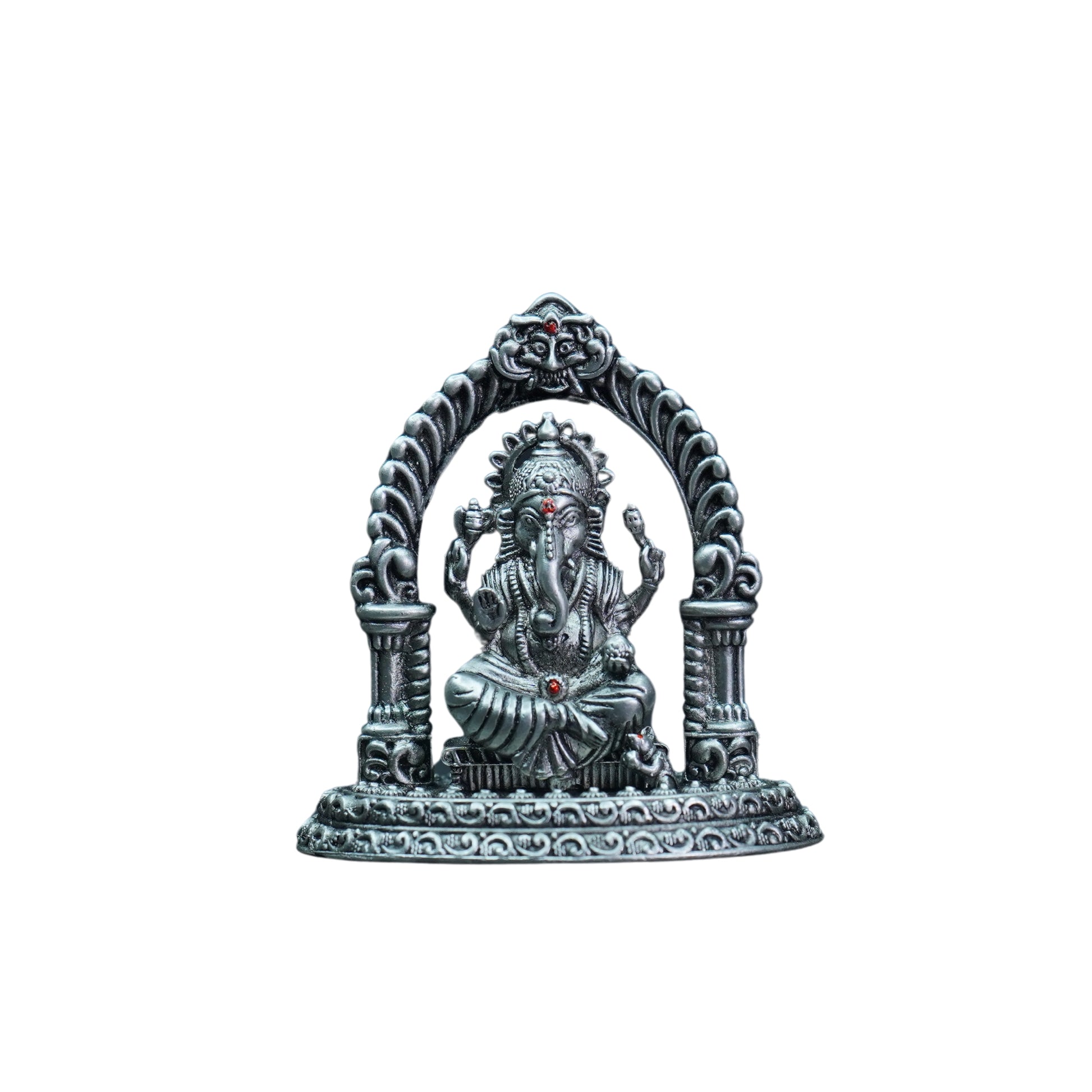 Mahita Collections Pure Silver Antique Arch Ganesh - 2D - 59.42G