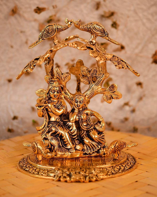 Radha Krishna Statue Under Tree