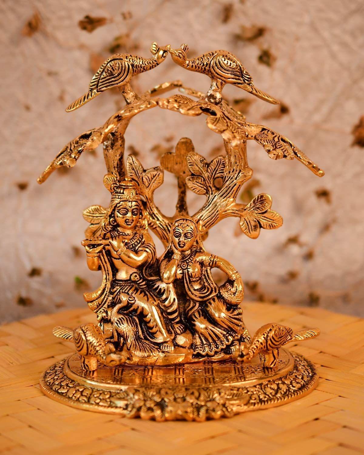 Radha Krishna Statue Under Tree