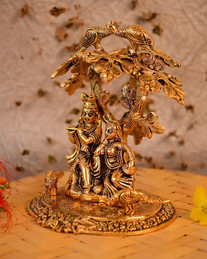 Radha Krishna Statue Under Tree