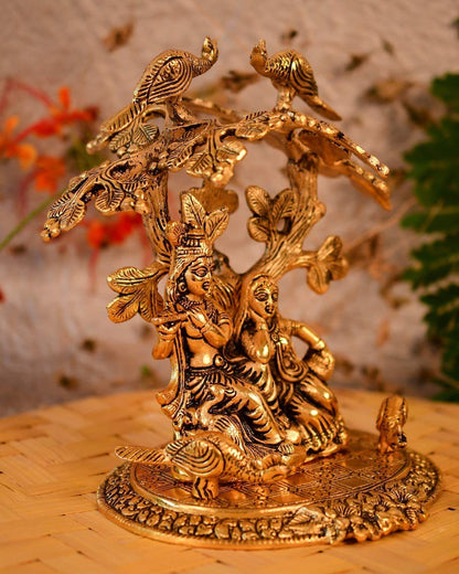 Radha Krishna Statue Under Tree