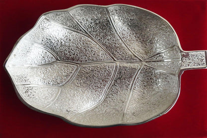 Brass Decorative Papaya Leaf Platter