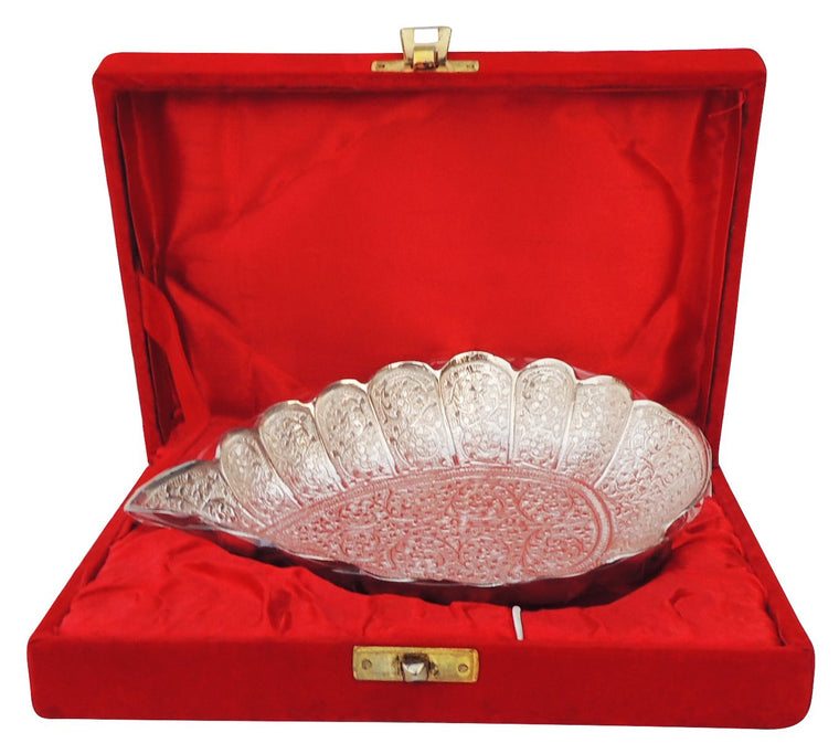 Brass Decorative Leaf Bowl With Velvet Box