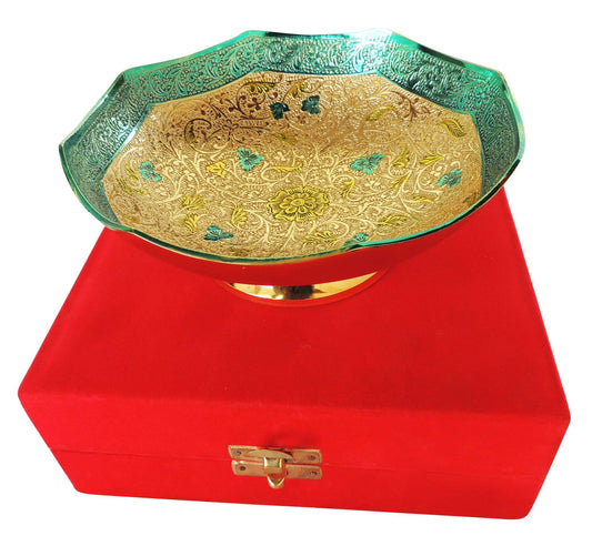 Brass Decorative Bowl With Velvet Box