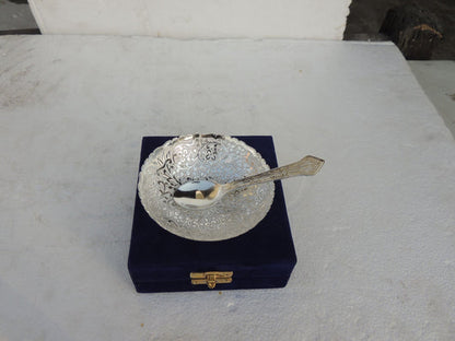 Brass Decorative Silver Bowl 4 Inch