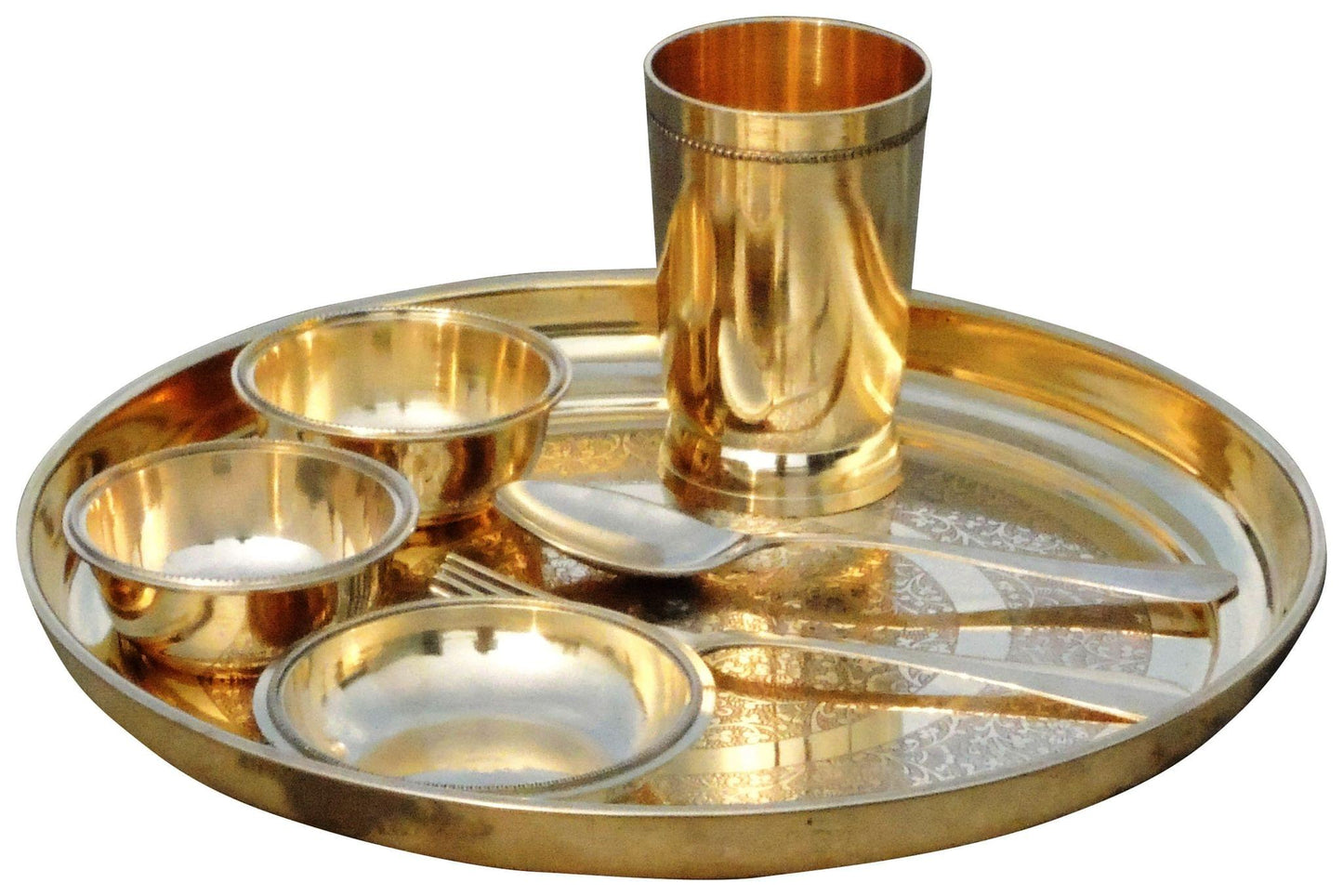 Pure Brass Thali Set 7 Pcs