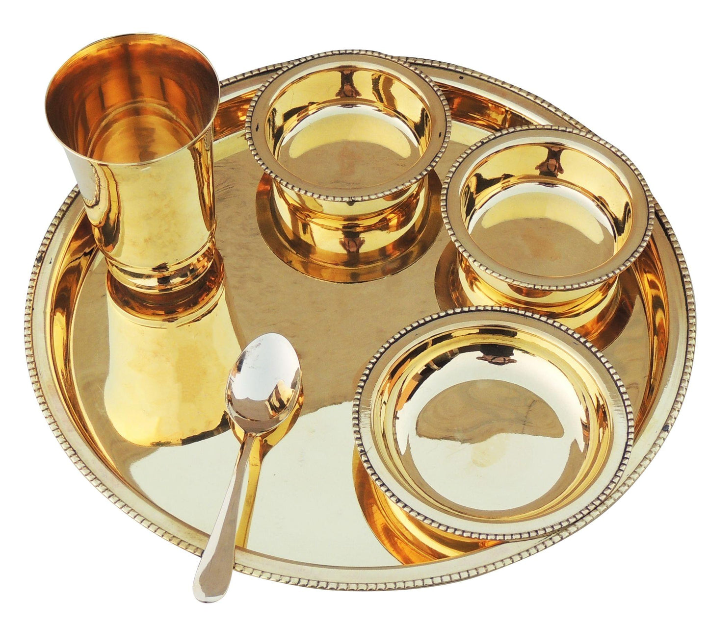 Pure Brass Thali Set 6 Pcs