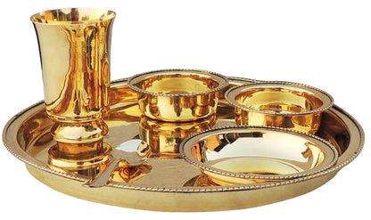 Pure Brass Thali Set 6 Pcs