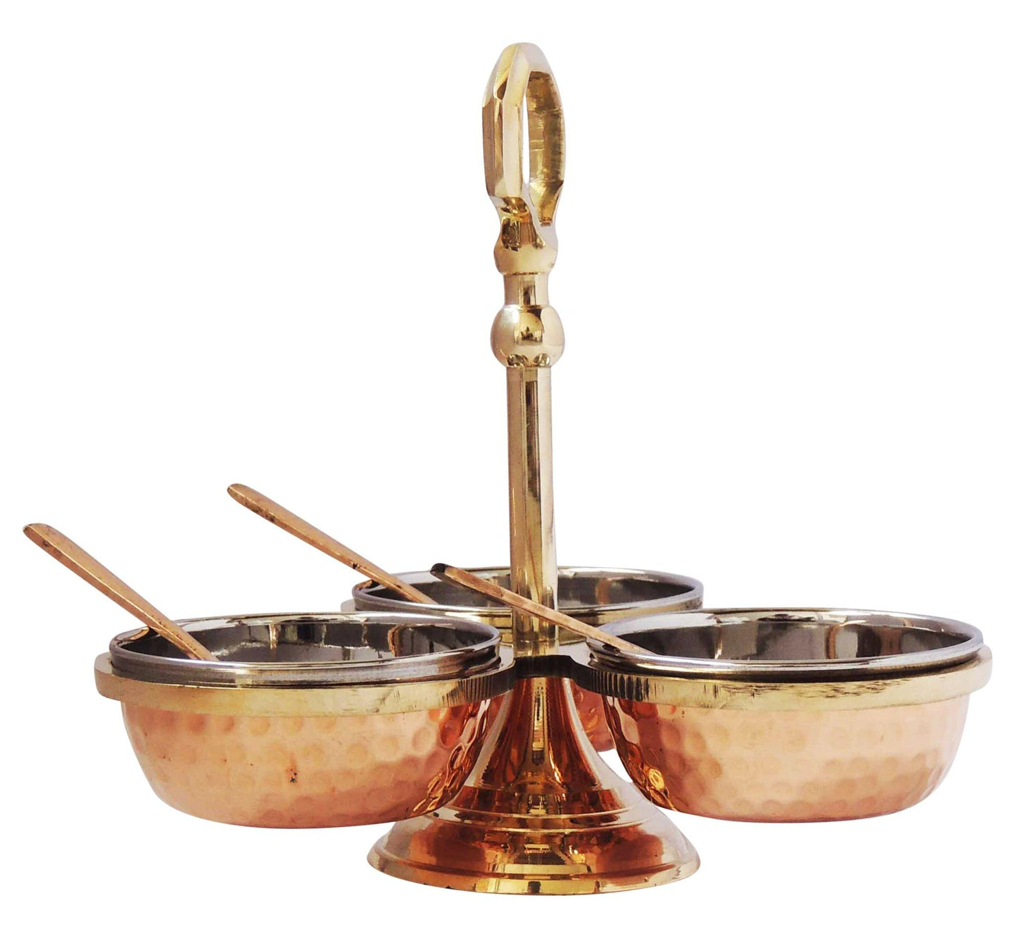 Brass & Steel Pickel Achar holder Bowl with spoon