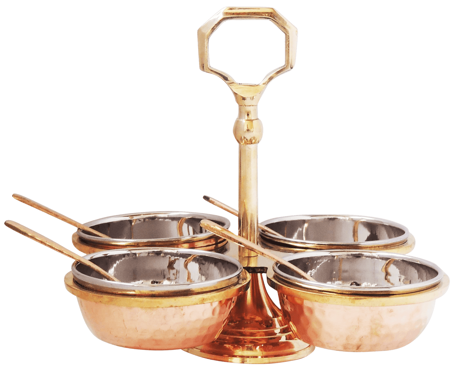 Brass & Steel Pickel Achar holder Bowl with spoon