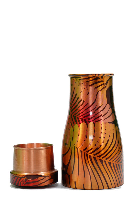 Prakruthi Copper Beautiful Design Print Bedroom Water Bottle Multicolour ms