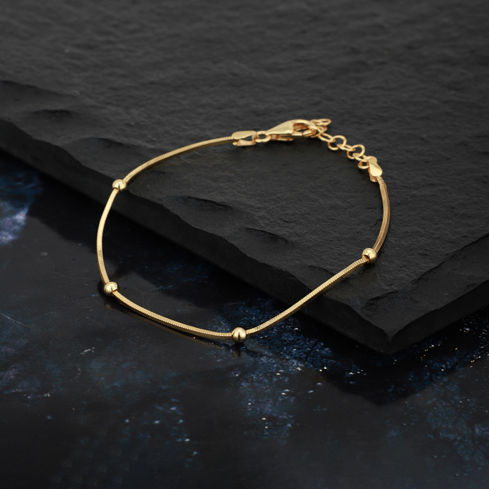 Carlton London Beads Wraparound Bracelet (Golden)