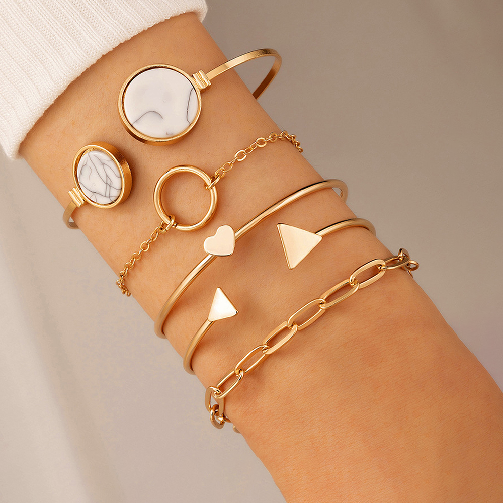 Jewels Galaxy Stackable Korean Bracelet Set (Golden)