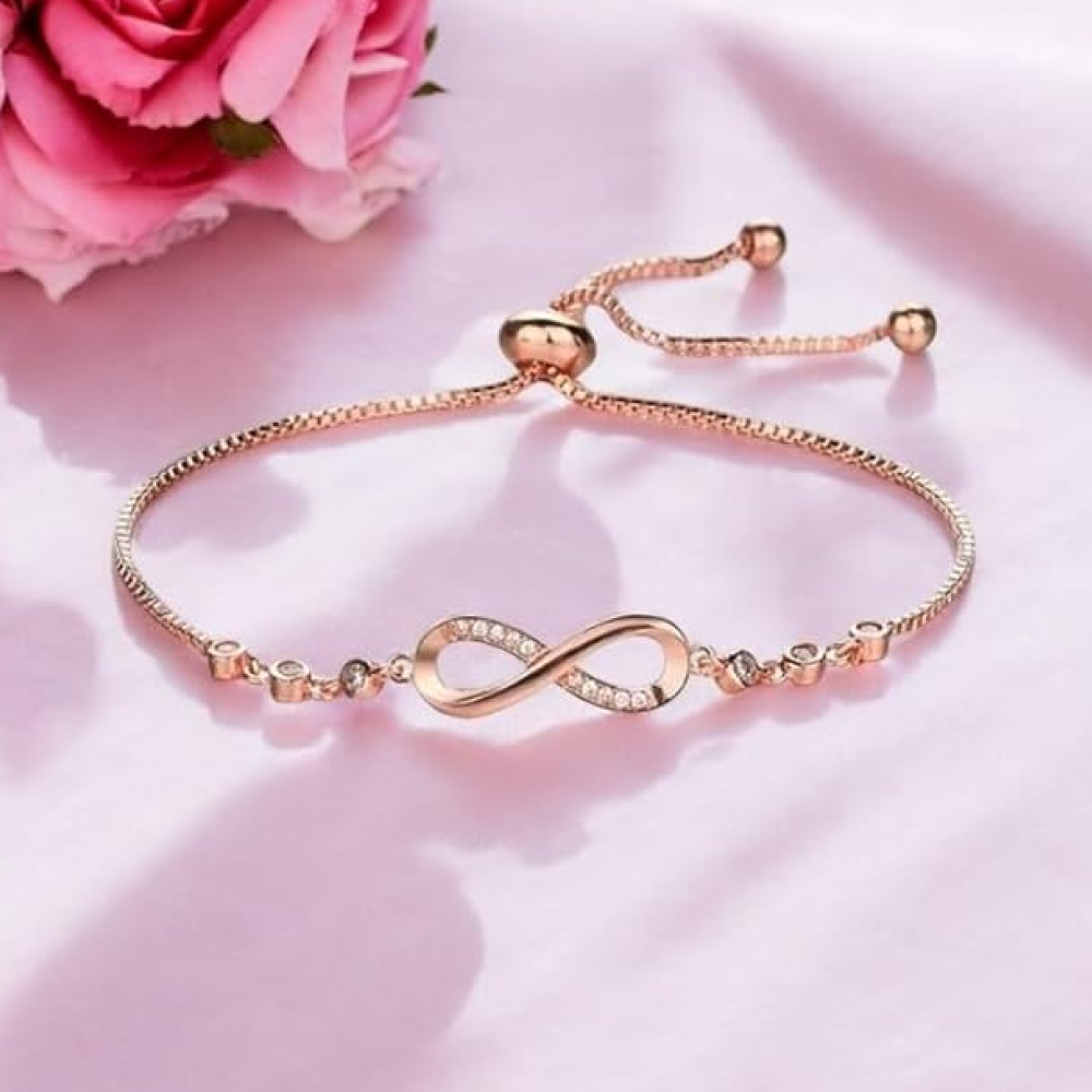 Nilu's Collection Infinity Charm Bracelet (Rose Gold)