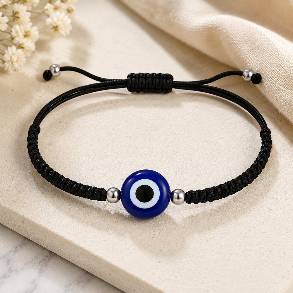 Cerrito Adjustable Evil Eye Charm Bracelet (Black)