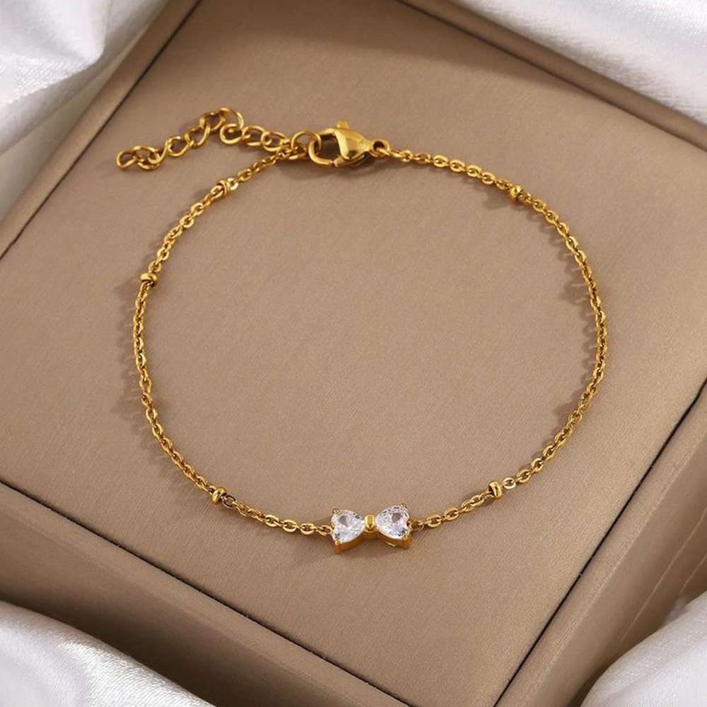 Designs & You Bow Themed Wraparound Bracelet (Golden)