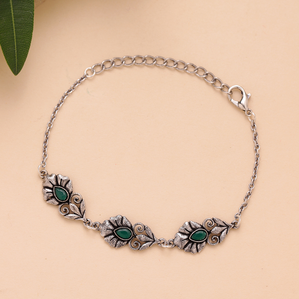 Voylla Phulwari Link Bracelet (Silver)