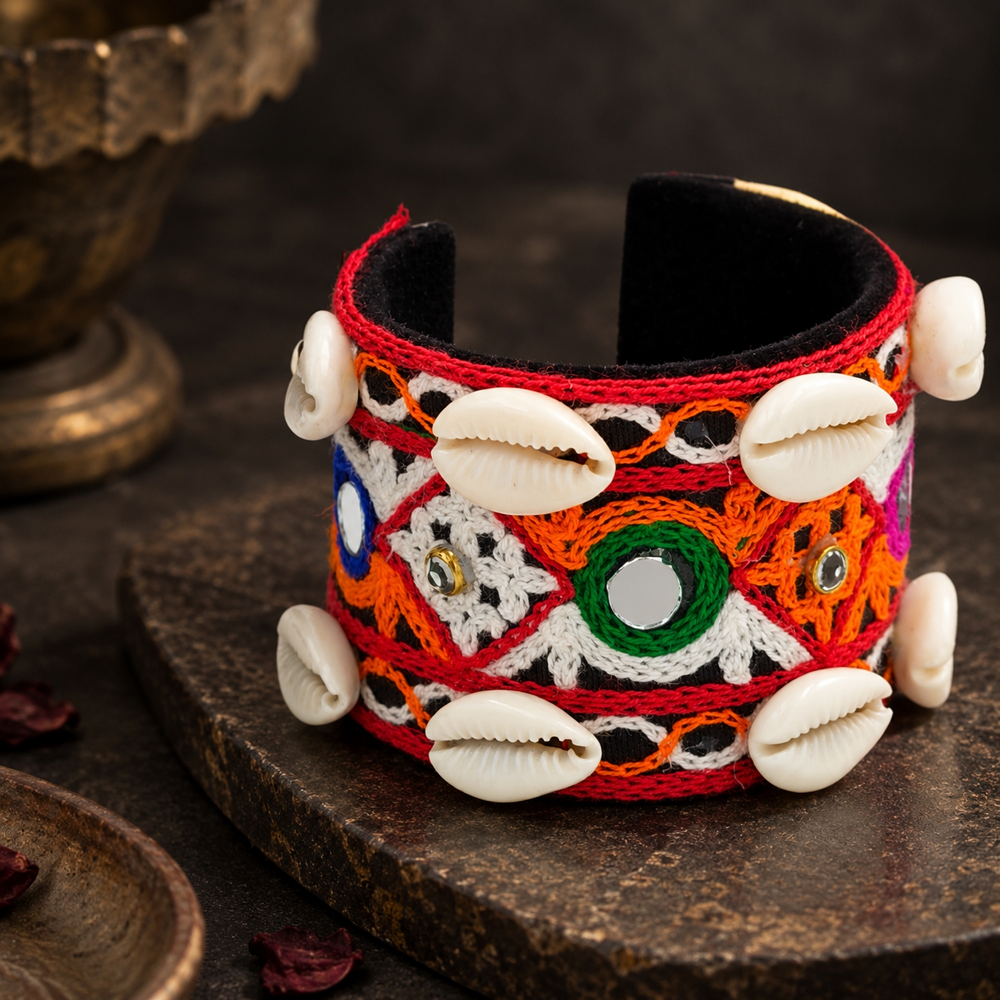 Abhinn Cuff Bracelet (Red)