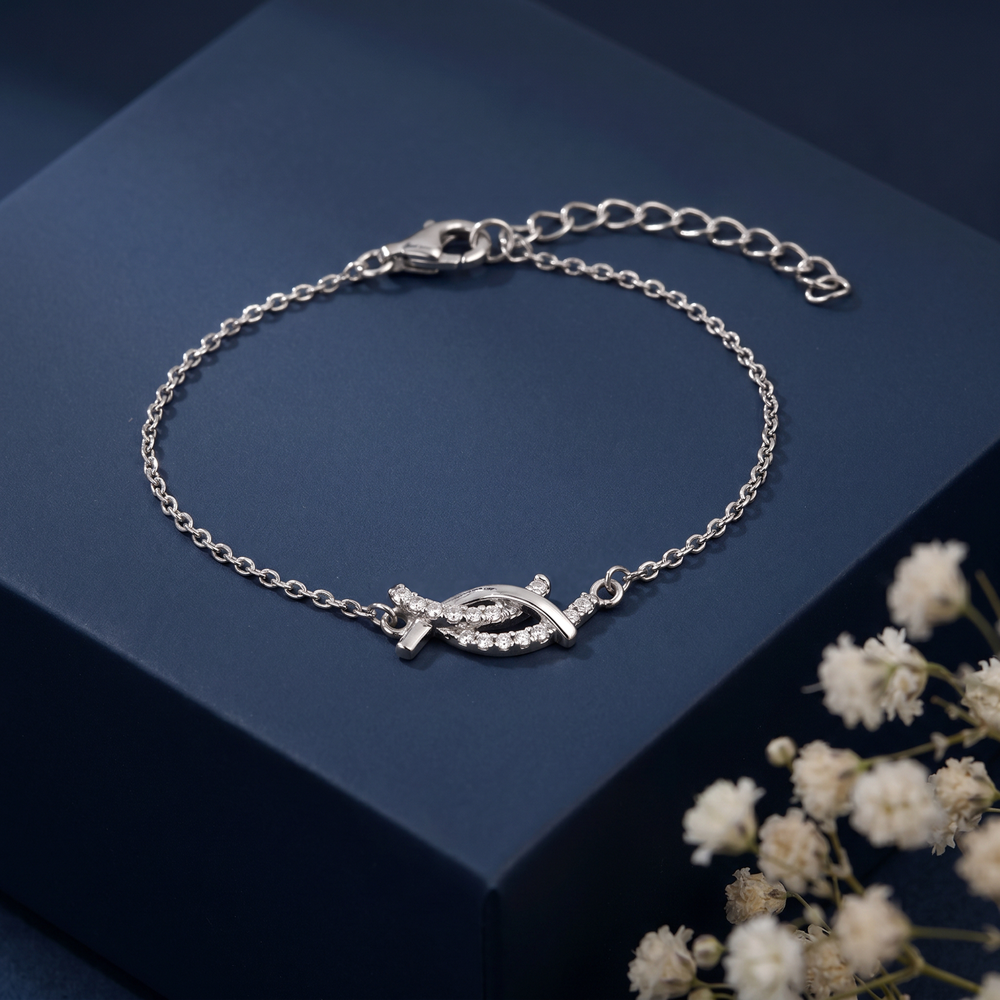 GIVA Twinkle Trail Link Bracelet (Silver)