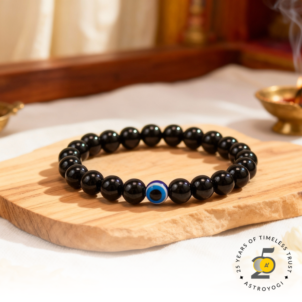 Astroyogi Evil Eye Elasticated Bracelet (Black)